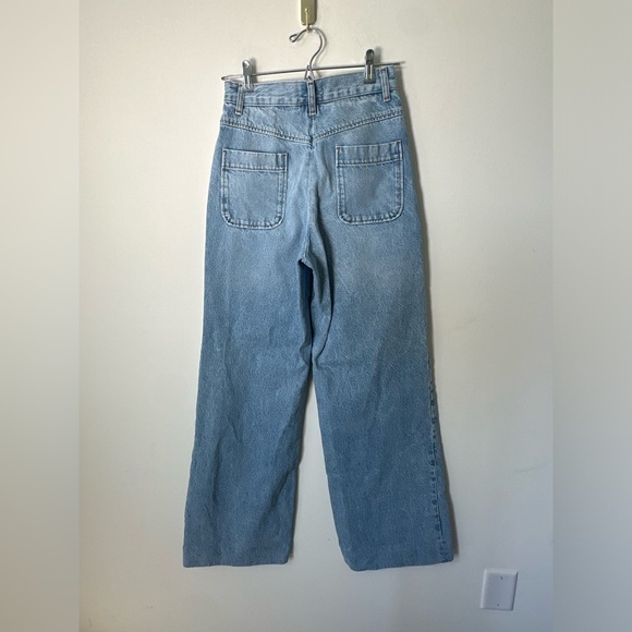 Sandro Wide Leg Jeans Blue Denim High Waist Size 34 - Picture 6 of 13